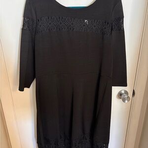 NY Collection Black Long Sleeve Lace Dress